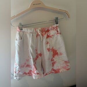 Big Bud Press White and Pink Tie-Dye Women Shorts